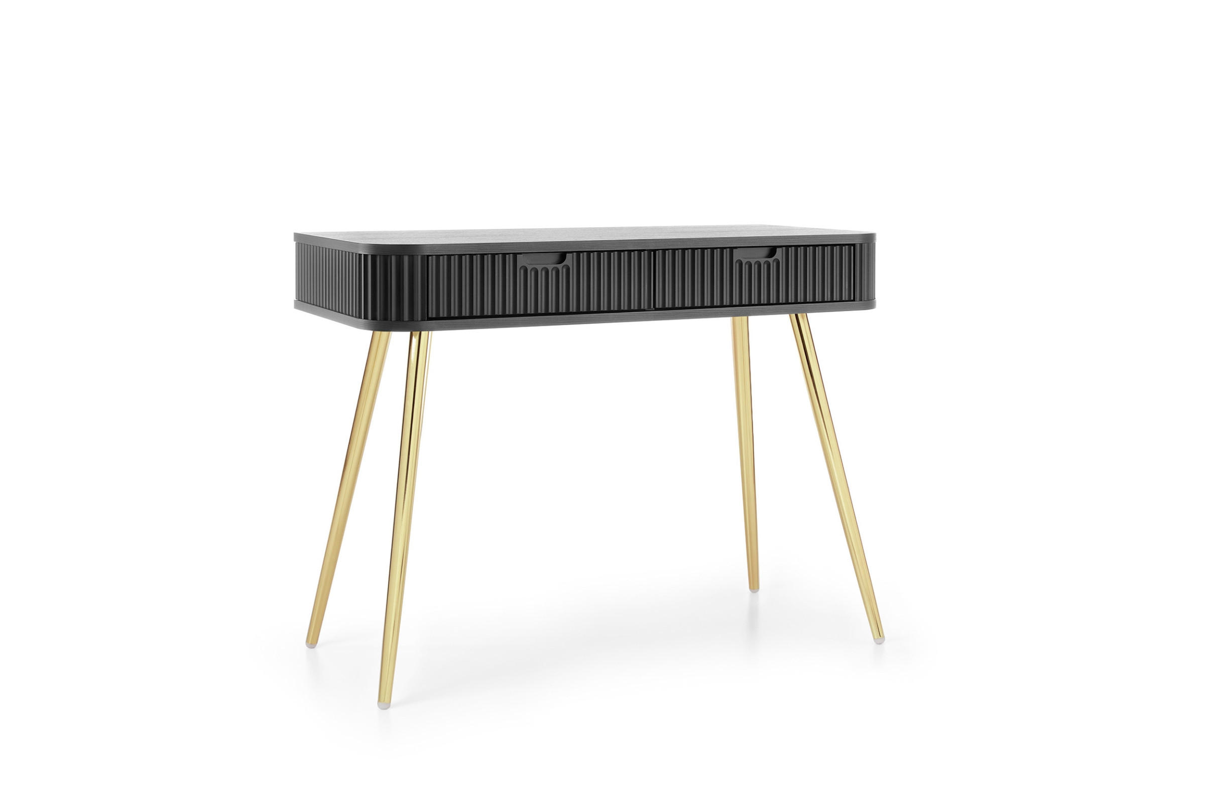 SCHMINKTISCH MODERNO 103/80/49 in Schwarz/Gold - Goldfarben/Schwarz, Holzwerkstoff (49/103/80cm) - Deine Möbel 24
