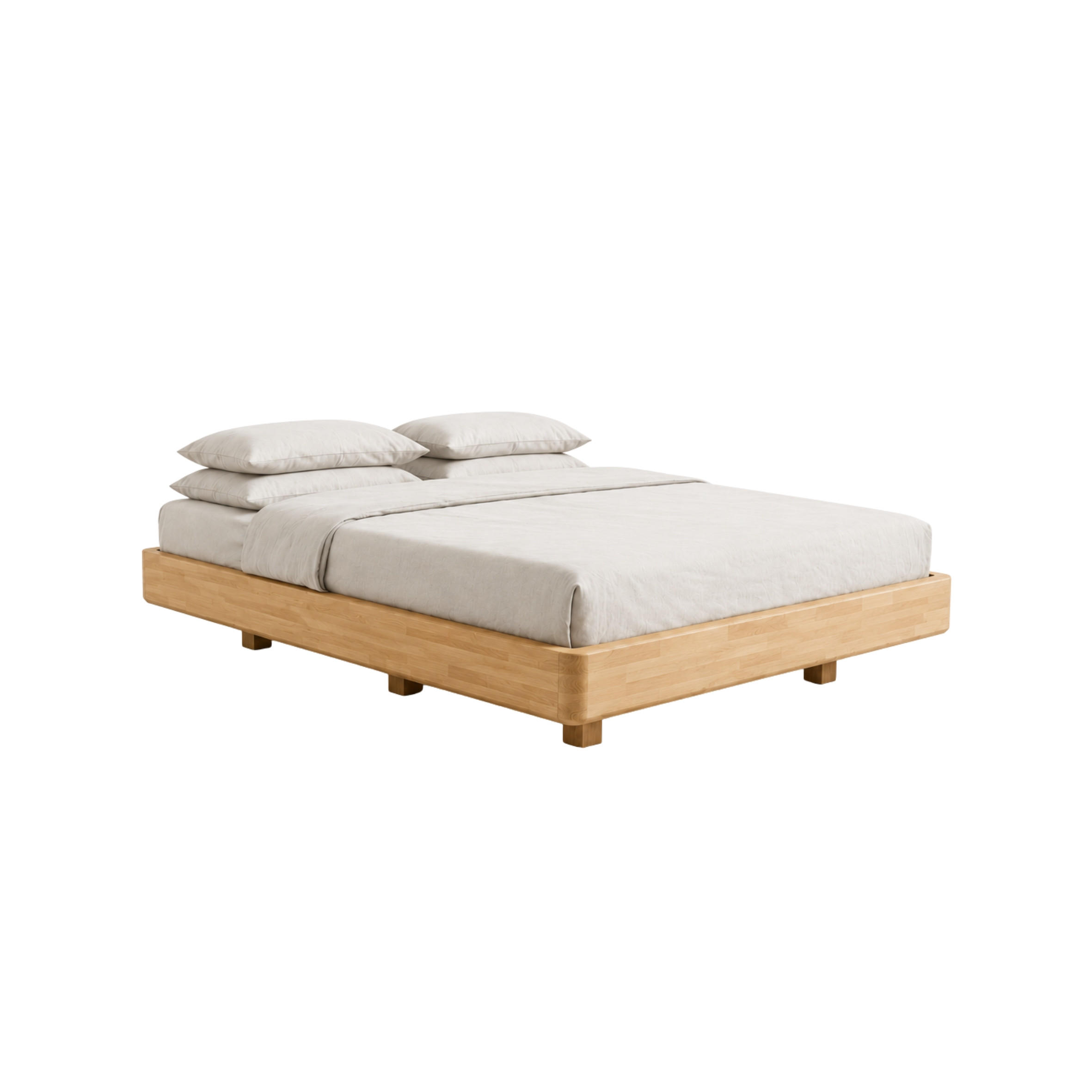 MASSIVHOLZBETT Lena Flat, 180/200, Buche - lackiert, Naturfarben - Buchefarben, Holz/Buchenholz (180/200cm) - Visby