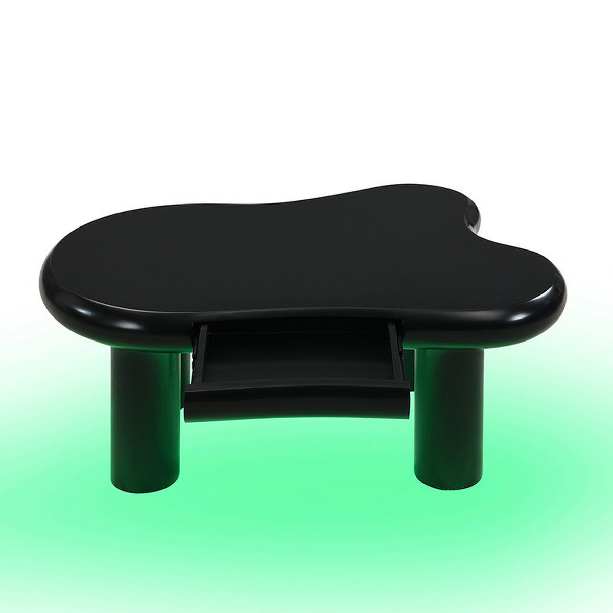 COUCHTISCH 98/65,5/40 cm mit LED-Beleuchtung und Schublade in Schwarz - Schwarz, Holzwerkstoff (98/65.5/40cm) - Flora Grace