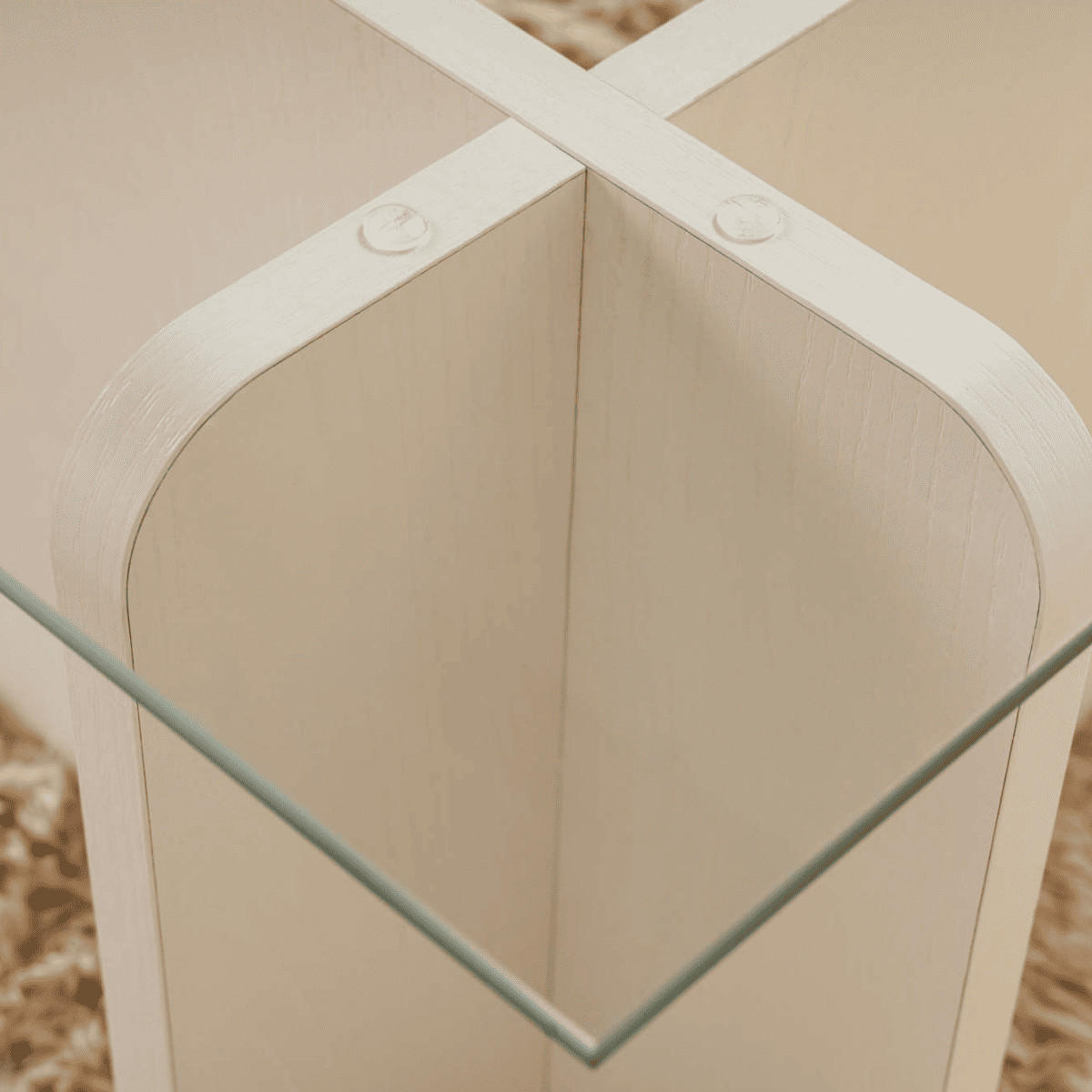 COUCHTISCH mit Tischplatte aus gehärtetem Glas 105/65/30 cm - Eiche Bianco, Holzwerkstoff (110/65/30cm) - Calicosy