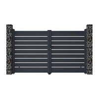 FLÜGELTOR - 300cm x 4.6cm - Aluminium - anthrazitgrau - PRIMO - Anthrazit, Metall (300/178cm) - Vente-Unique