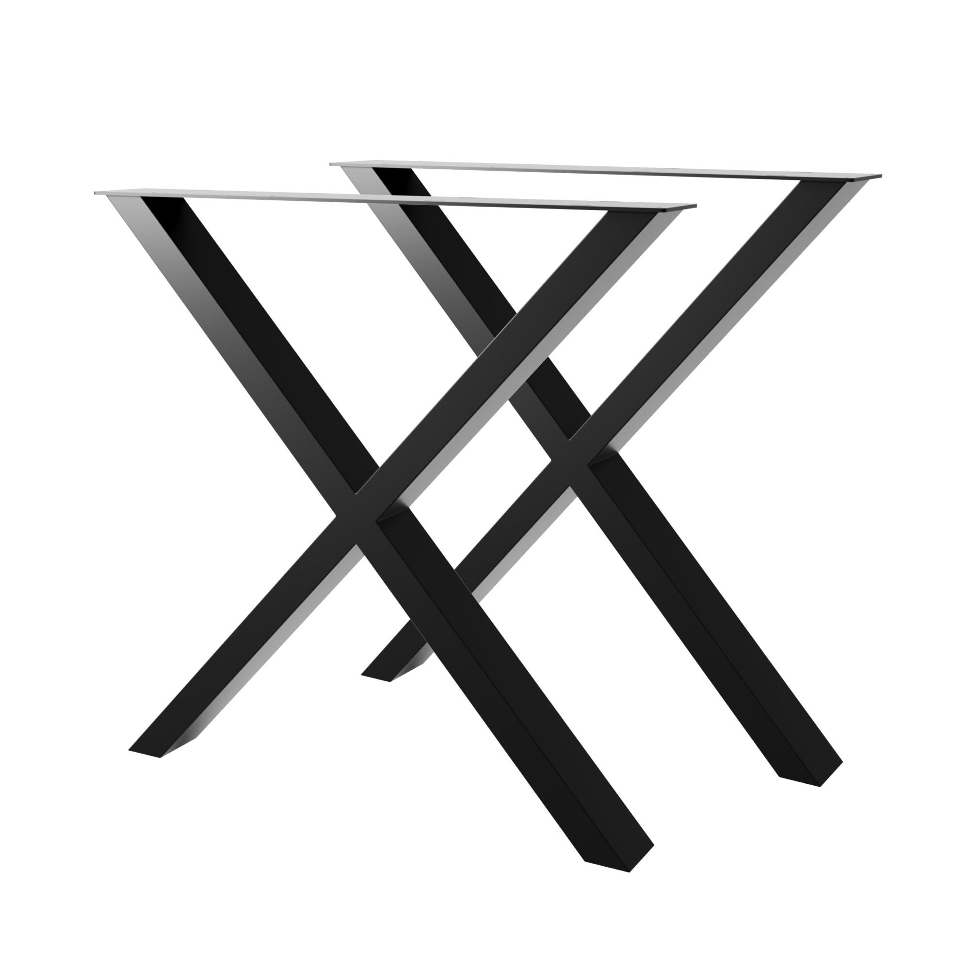 TISCHBEINE Belaga Lite 2er-Set Schwarz 72cm - Schwarz, Metall (70/72/8cm) - Metalo Pro