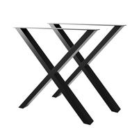 TISCHBEINE Belaga Lite 2er-Set Schwarz 72cm - Schwarz, Metall (70/72/8cm) - Metalo Pro