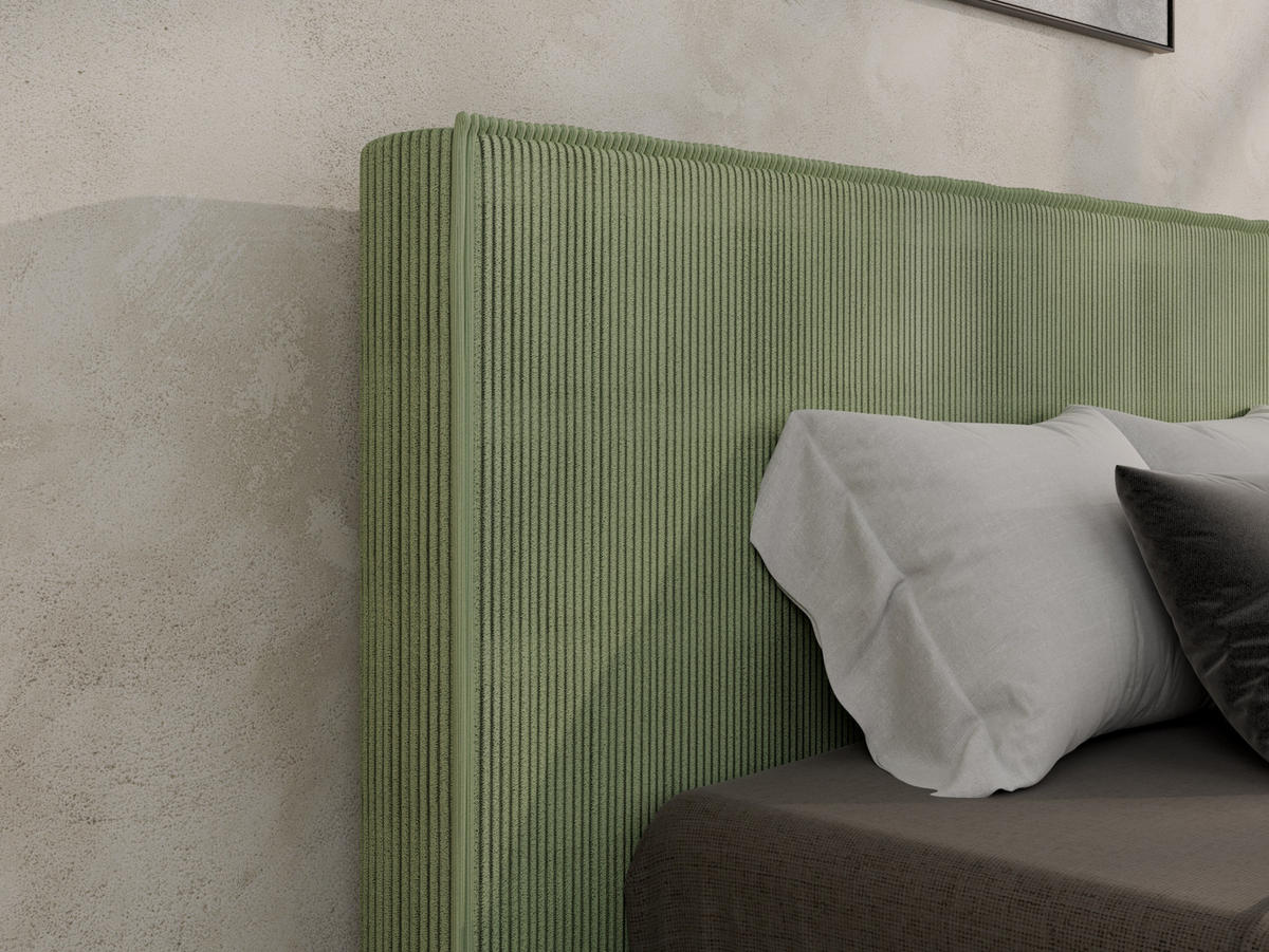 POLSTERBETT SANA 140x200cm Elegantes Polsterbett für modernen Wohnstil , ohne matratze, Grün - Grün, Holz (140/200cm) - Panda Möbel