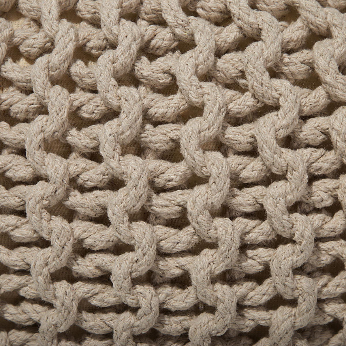 POUF Conrad 50/50/35 cm - Beige, Naturmaterialen/Textil (50/35/50cm) - Beliani