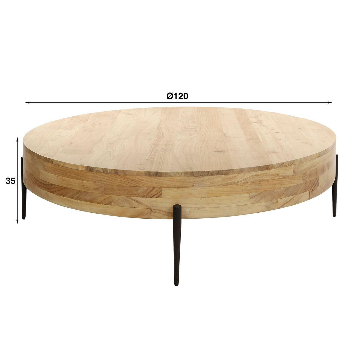 COUCHTISCH Bulky Braun 120/120/ 35 cm - Braun, Holz (120/120/35cm) - Hoyz Collection