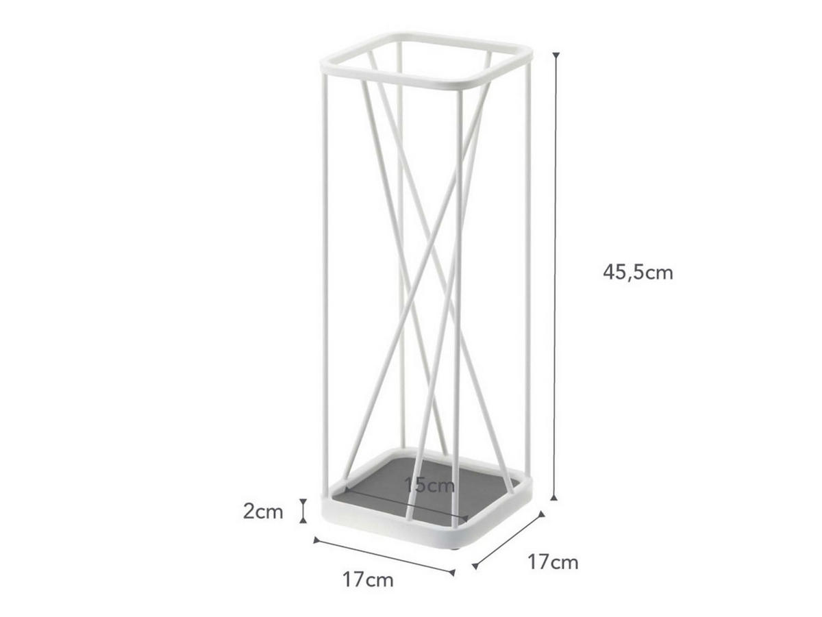 SCHIRMSTÄNDER Nine weiß 17/45/17 cm - Weiß, Metall (17/45/17cm) - Yamazaki