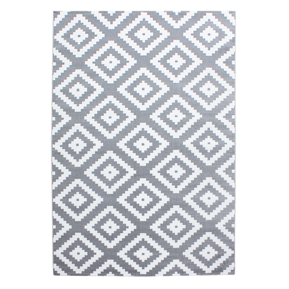 TEPPICH Flur Geometrisch Pflegeleicht Waschbar Wohnzimmer OEKO-TEX Grau 140x200 cm Gekettelt – INN - Grau, Textil (140/200cm) - KADIMA DESIGN