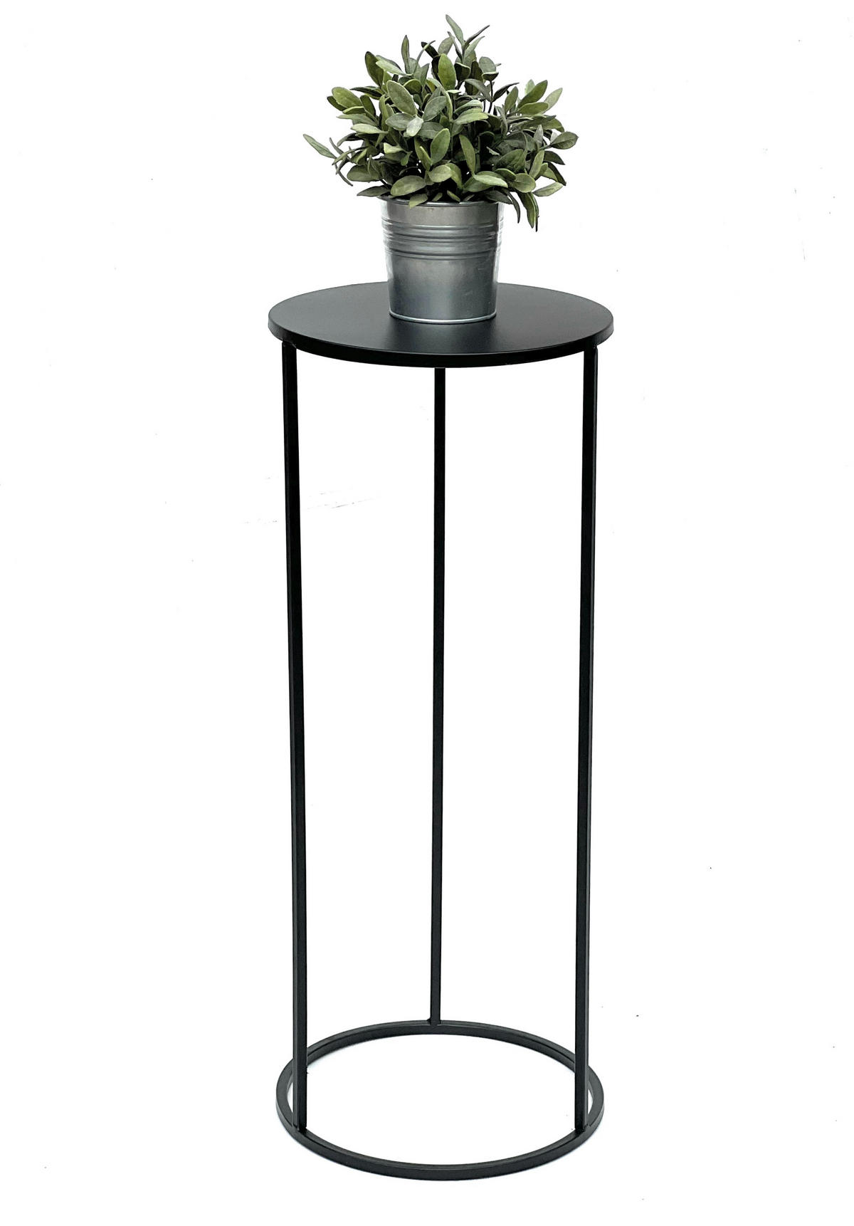 BLUMENHOCKER 70 cm Metall Schwarz Rund 96316 L - Schwarz, Metall (30/70/30cm) - DanDiBo
