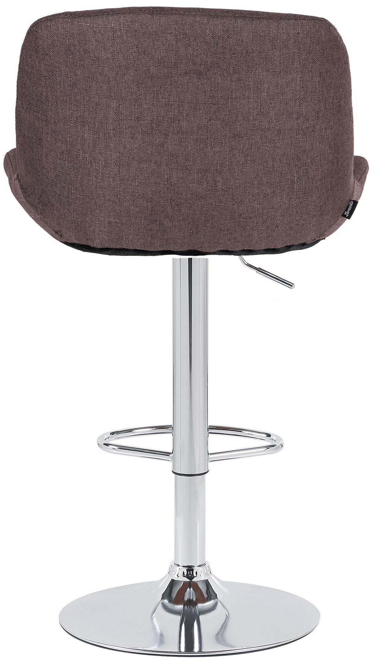 BARHOCKER 2er Set Salomon Chrom Stoff dunkelbraun - Chromfarben/Braun, Textil/Metall (50/106/52cm) - TPFLiving