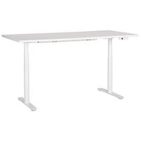 SCHREIBTISCH weiß 180/72 cm elektrisch höhenverstellbar Destin IV - Weiß, Holz (72/180/67cm) - Beliani