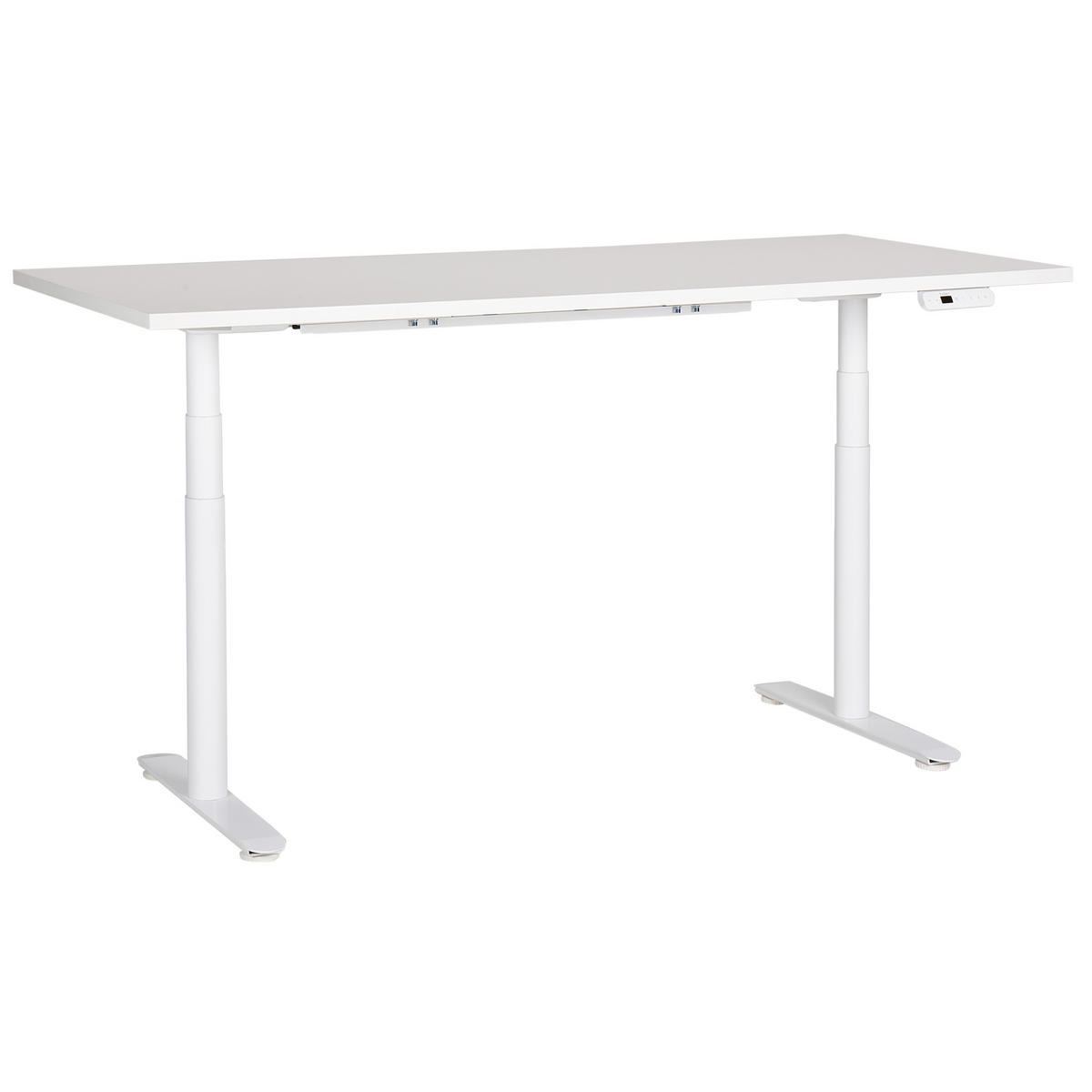 SCHREIBTISCH weiß 180/72 cm elektrisch höhenverstellbar Destin IV - Weiß, Holz (72/180/67cm) - Beliani