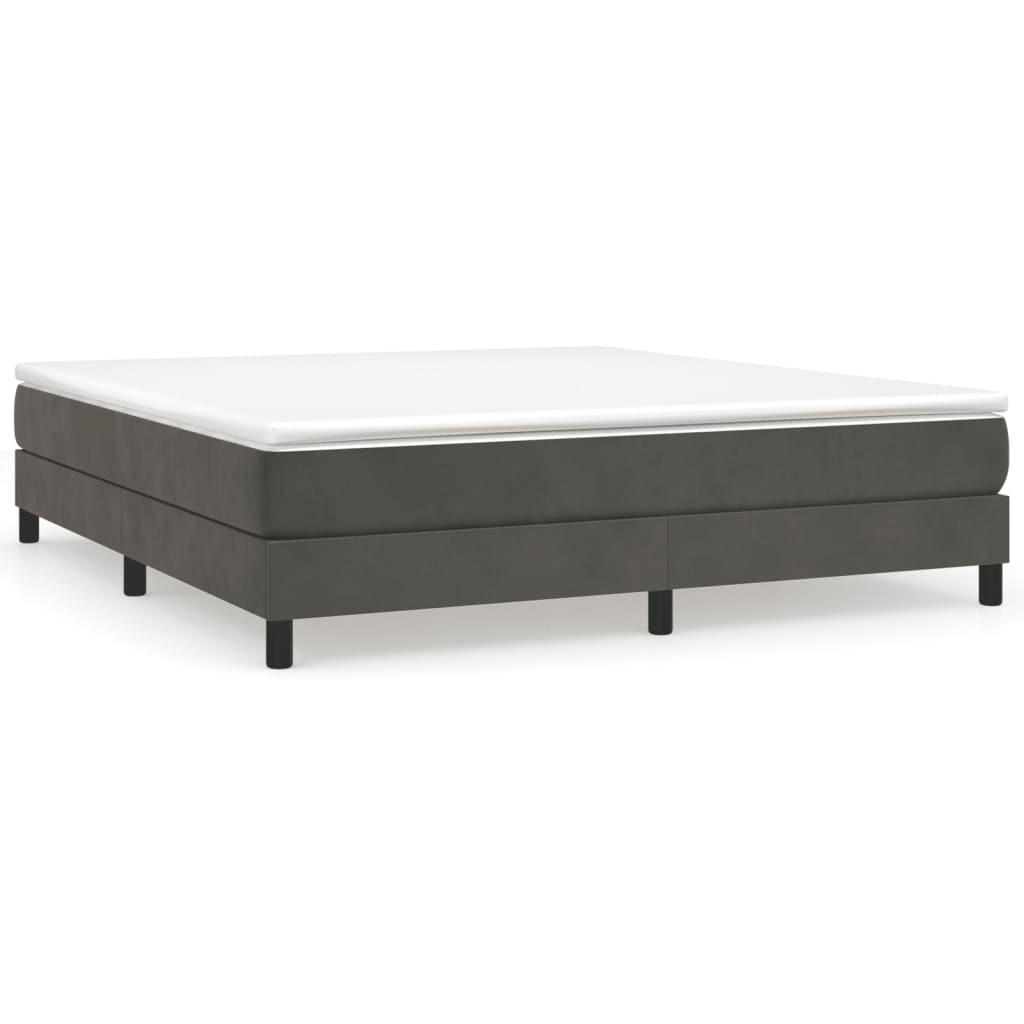 BOXBETTGESTELL Dunkelgrau 180/200 Cm Samt - Dunkelgrau, Textil (180/200cm) - vidaXL