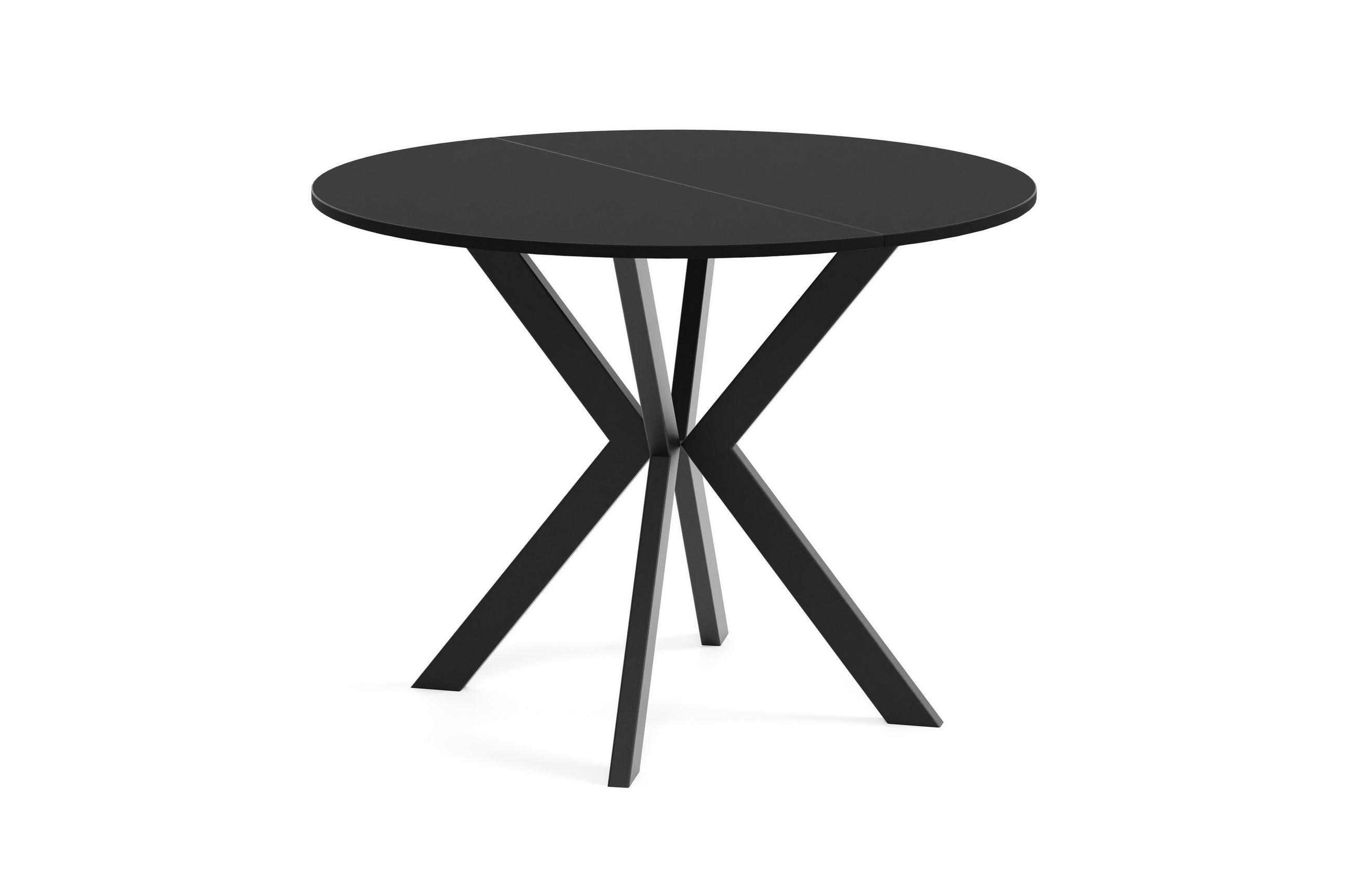 Meblini Esstisch Schwarz 90x76x90 cm