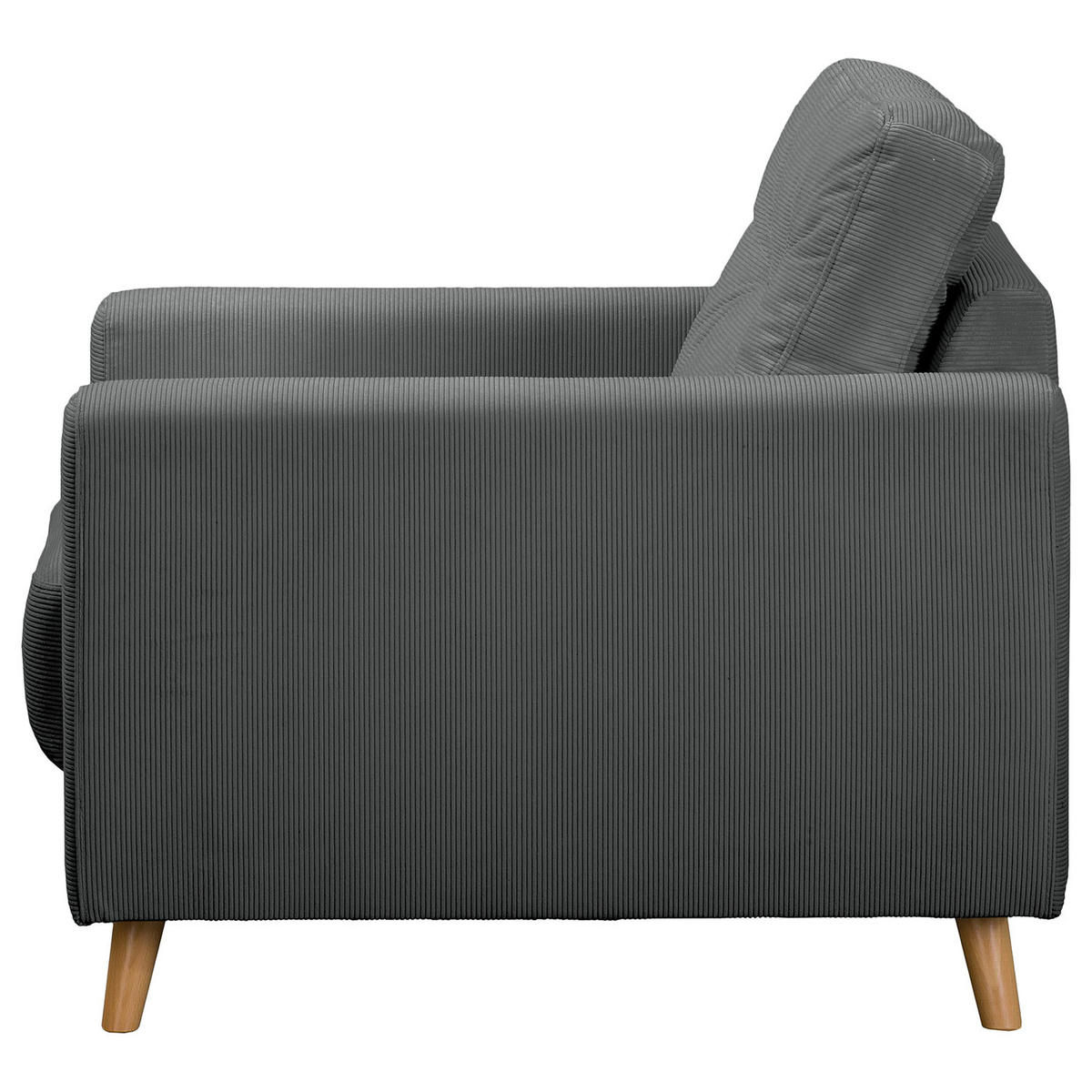 SESSEL - Anthrazit/Braun, Holz/Textil (80/90/87cm) - home24