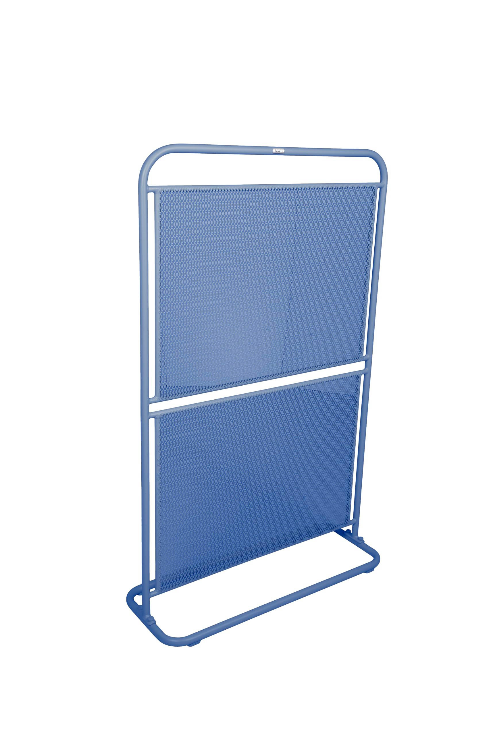 SICHTSCHUTZ Dovida 124x80x30cm Blau Stahl Balkon Sichtschutzwand Trennwand - Blau, Metall (80/124cm) - DELUKE