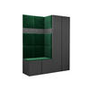 GARDEROBEN-SET Orion III - Graphitfarben/Grün, Holzwerkstoff/Kunststoff (158/186/46cm) - MIRJAN24