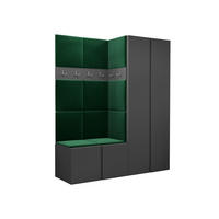 GARDEROBEN-SET Orion III - Graphitfarben/Grün, Holzwerkstoff/Kunststoff (158/186/46cm) - MIRJAN24