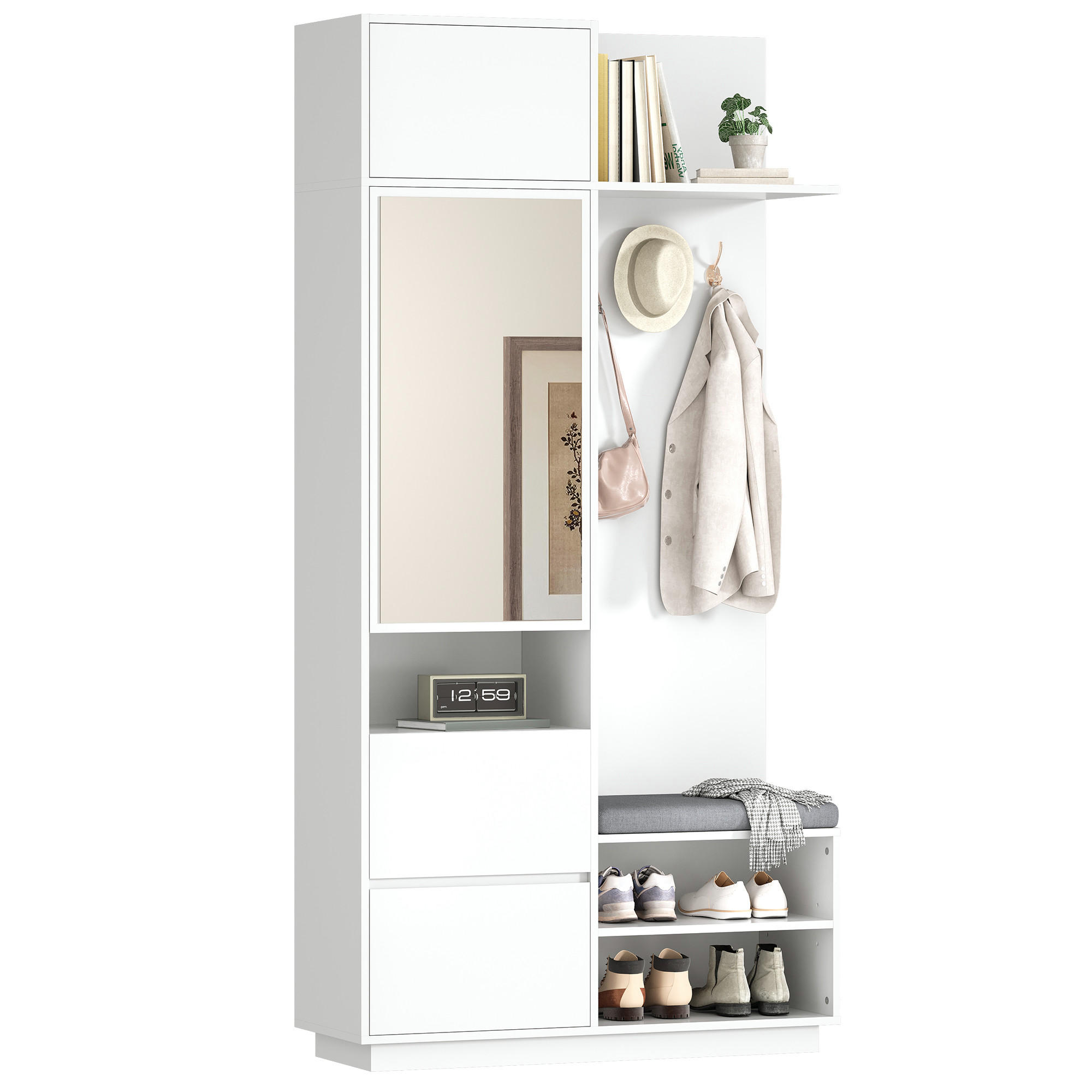 CUIER HOL compact cu oglinda si banca