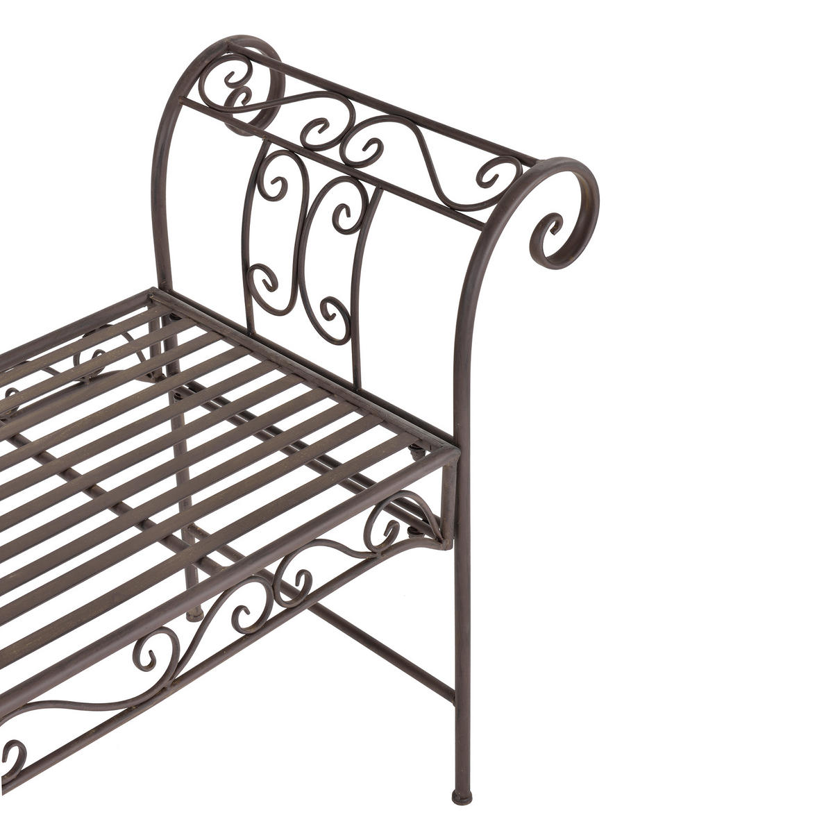 GARTENBANK Cossila - Braun, Metall (147/70/46cm) - [en.casa]