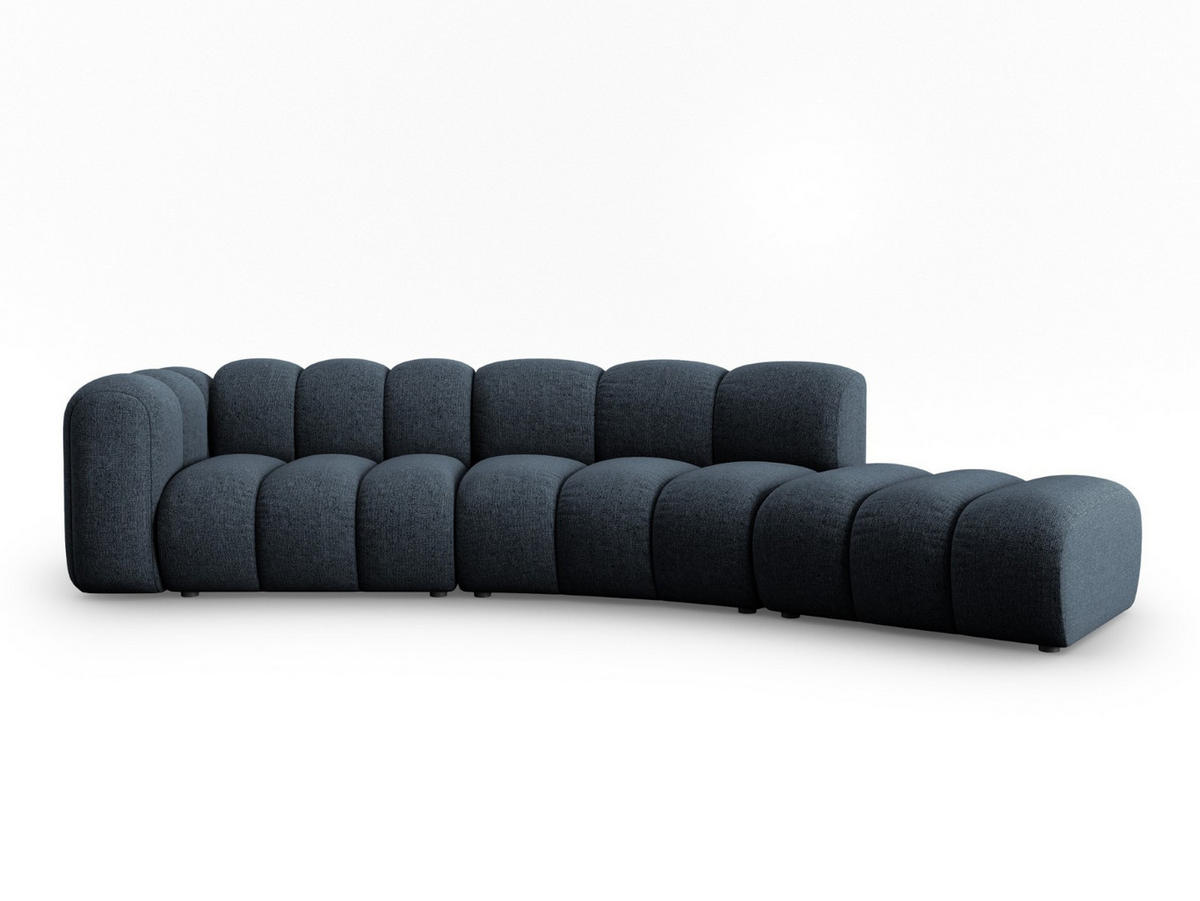 SOFA modular rechts Lupine aus Chenille-Stoff königsblau 5 Sitzplätze - Dunkelblau, Textil (335/70/166cm) - Micadoni