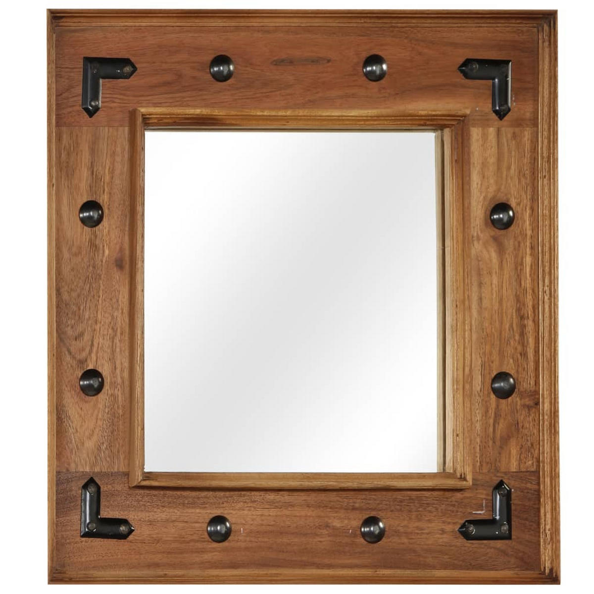 SPIEGEL Akazienholz Massiv 50x50 cm - Braun, Holz (50/50/1cm) - furnicato