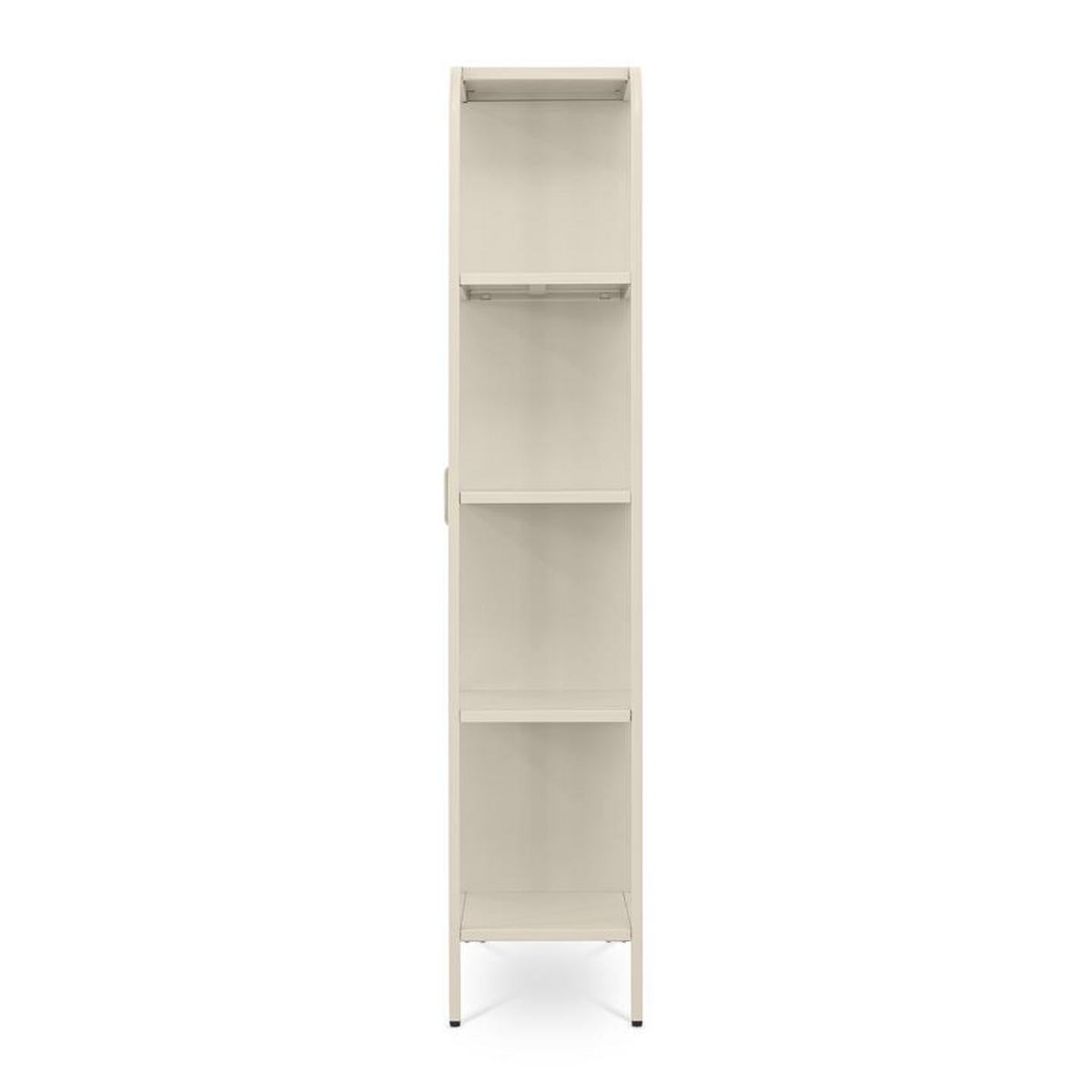 REGAL Industrielles Regal aus beigefarbenem Metallgitter mit 1 Tür und 4 Fächern - HERA - Beige, Metall (75/175/35cm) - Sicaan