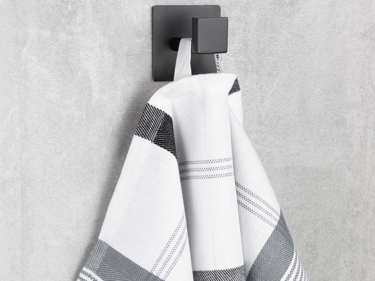 GESCHIRRTÜCHER, 4er-Set, 50x70 cm, 100% Baumwolle, Schwarz - Schwarz, Textil (50/70cm) - Zollner