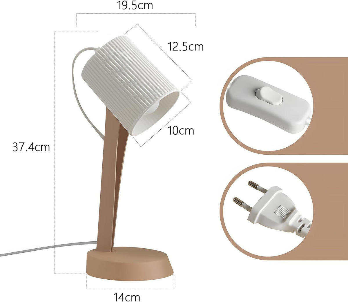 TISCHLEUCHTE WYFT 37.4/19.5/14 cm（2er-set） - Dunkelorange, Metall (14/37.4/19.5cm) - ZMH