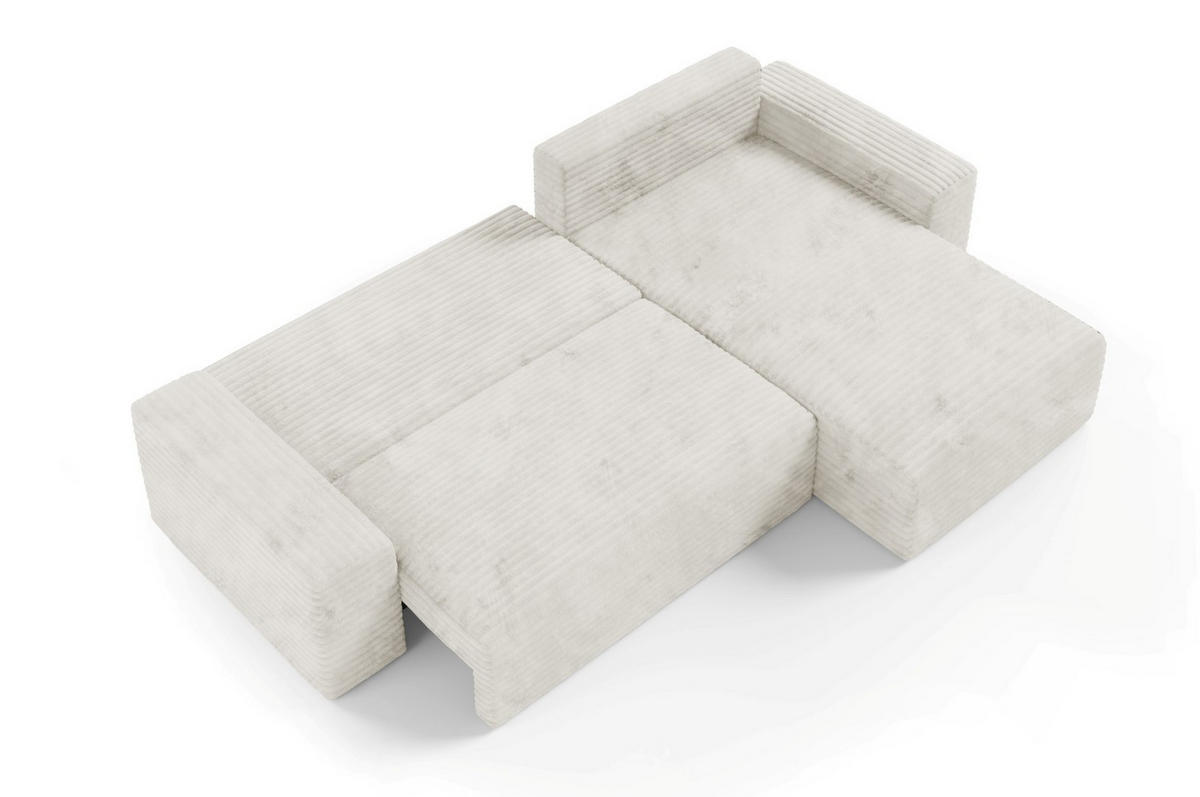ECKSOFA mit Schlaffunktion Weiß - Schwarz/Weiß, Holz/Holzwerkstoff (300/185cm) - Furnisell