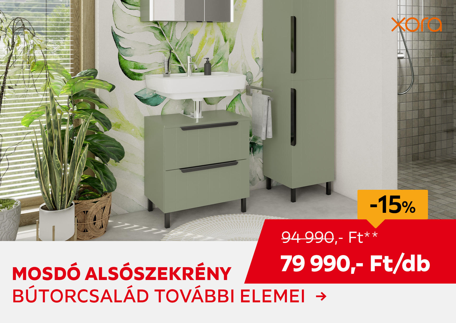 Mosdó alatti szekrény Kiemelt termék 94990 Ft.- helyett 79990 Ft.-