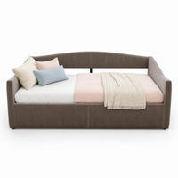 SCHLAFSOFA 90/200 cm in Grau mit Bettkasten und Armlehnen Samt - Grau, Holzwerkstoff/Textil (90/200cm) - CHICFURN