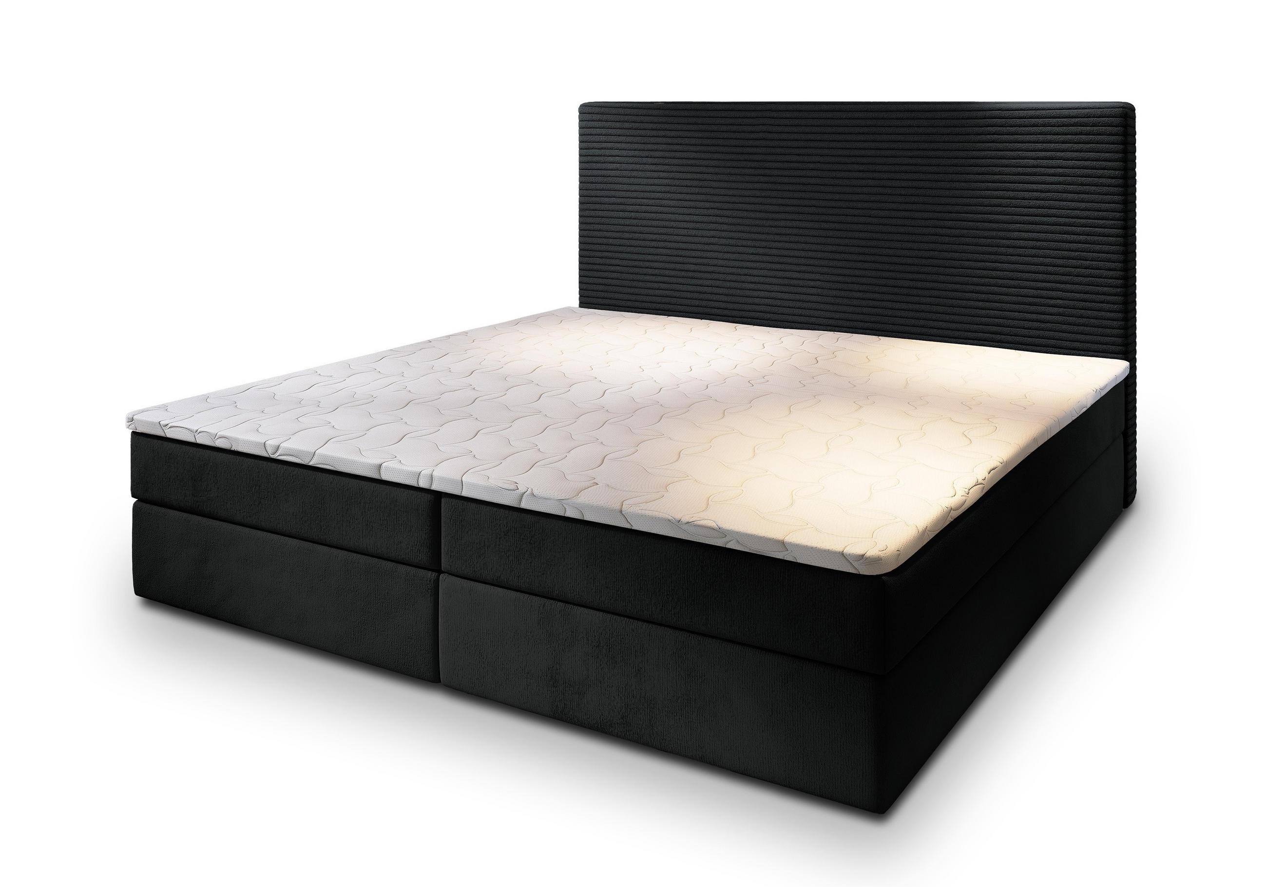 POSTEL BOXSPRING GIARRO 160x200 cm, s matrací a úložným prostorem, černá - černá, kompozitní dřevo/textil (160/200cm) - MASSENO