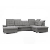 WOHNLANDSCHAFT ANON Ottomane Rechts, mit Schlaffunktion und Bettkasten, Grau - Grau, Kunststoff/Textil (322/87/220cm) - Idohome