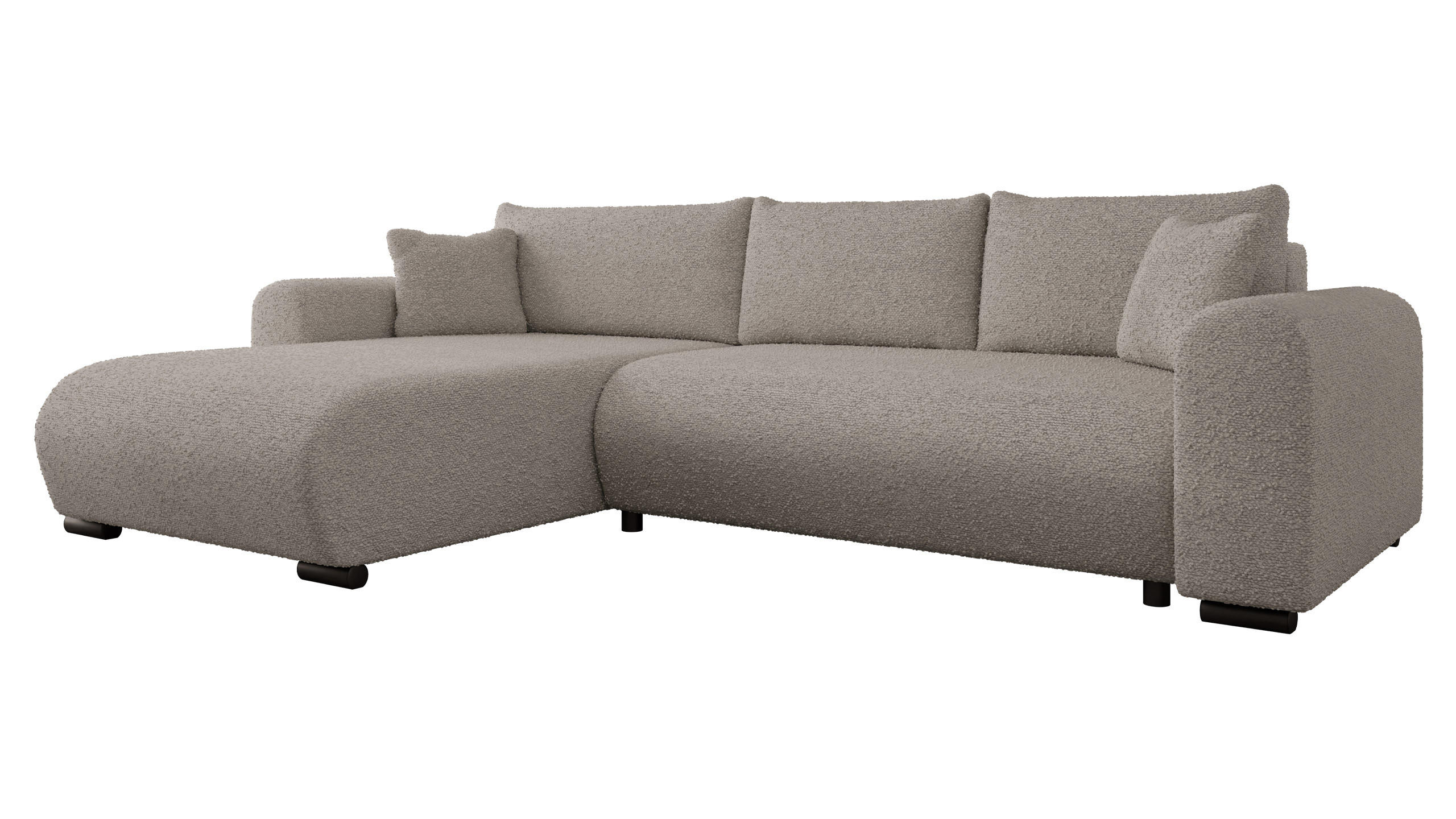 ECKSOFA Merkos - Schwarz/Cappuccino, Holz/Textil (285/188cm) - MIRJAN24