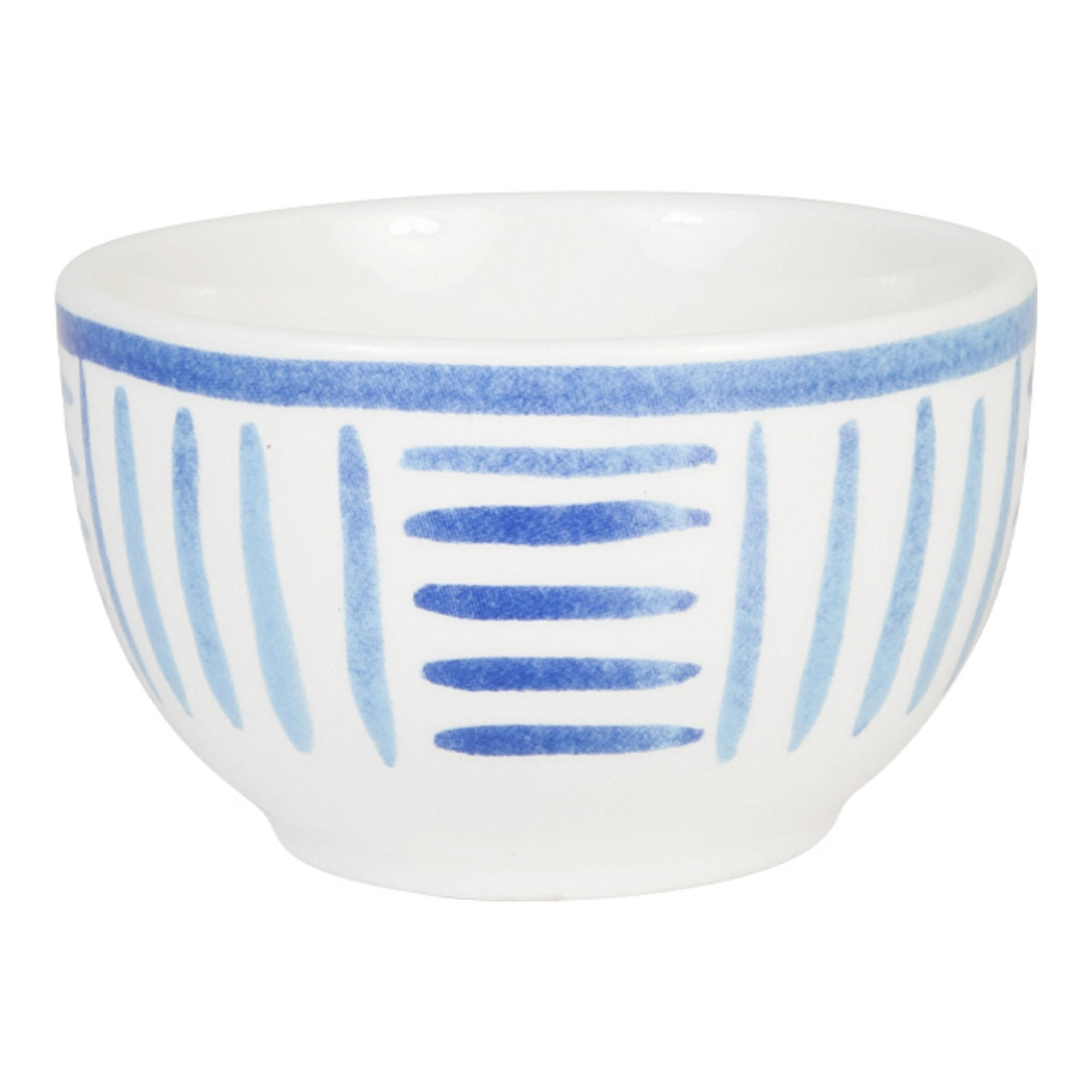 SCHALE Blaue Streifen in Blau - 8cm - Multicolor, Keramik (8.7/5.5/8.7cm) - Blond Amsterdam