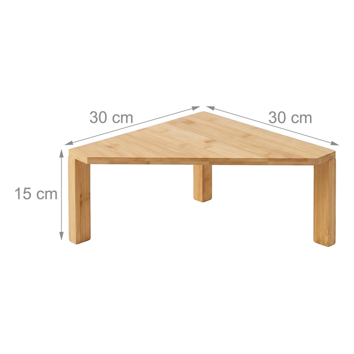 REGAL Natur Bambus Eckregal 2 Ebenen 15x30x30 cm - Hellbraun, Holz (30/15/30cm) - Relaxdays