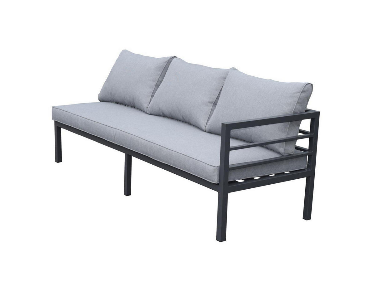 ECKLOUNGE-SET San Menaio Grau Aluminium für 8 Personen - Grau, Kunststoff - Green Spirit