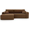 ECKSOFA Belvio Braun Links - Schwarz/Braun, Holz/Textil (257/177cm) - Graingold