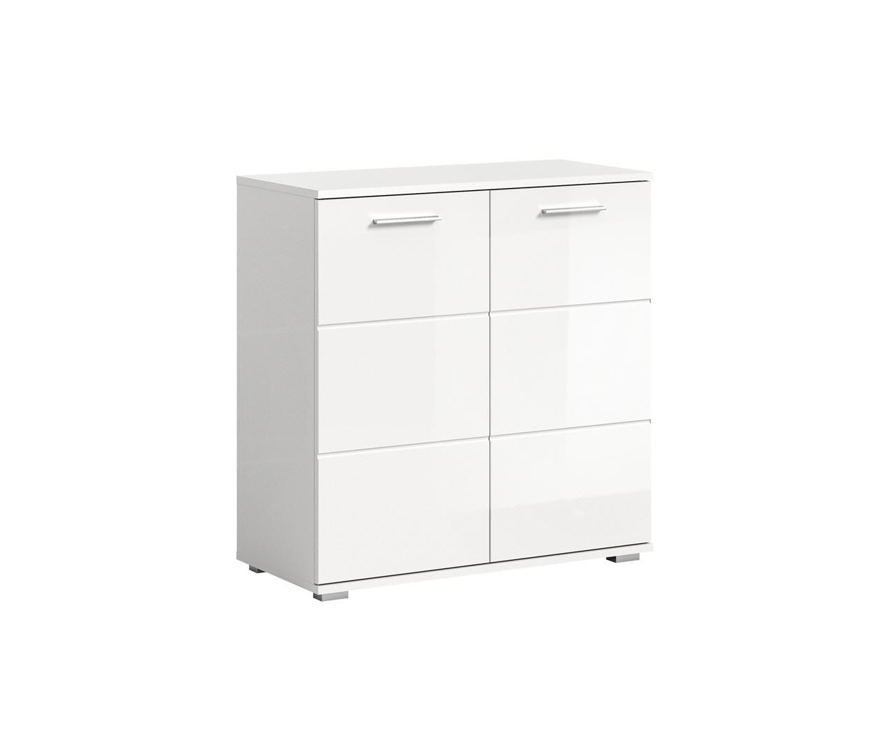 SIDEBOARD weiß - Silberfarben/Weiß, Holzwerkstoff/Kunststoff (80/83/37cm) - ebuy24