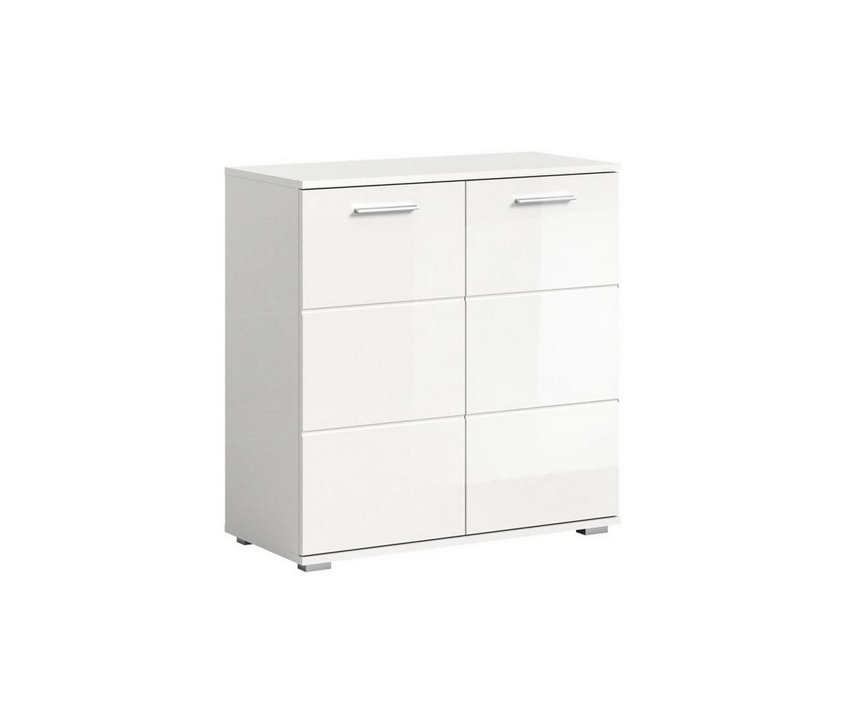 SIDEBOARD weiß - Silberfarben/Weiß, Holzwerkstoff/Kunststoff (80/83/37cm) - ebuy24