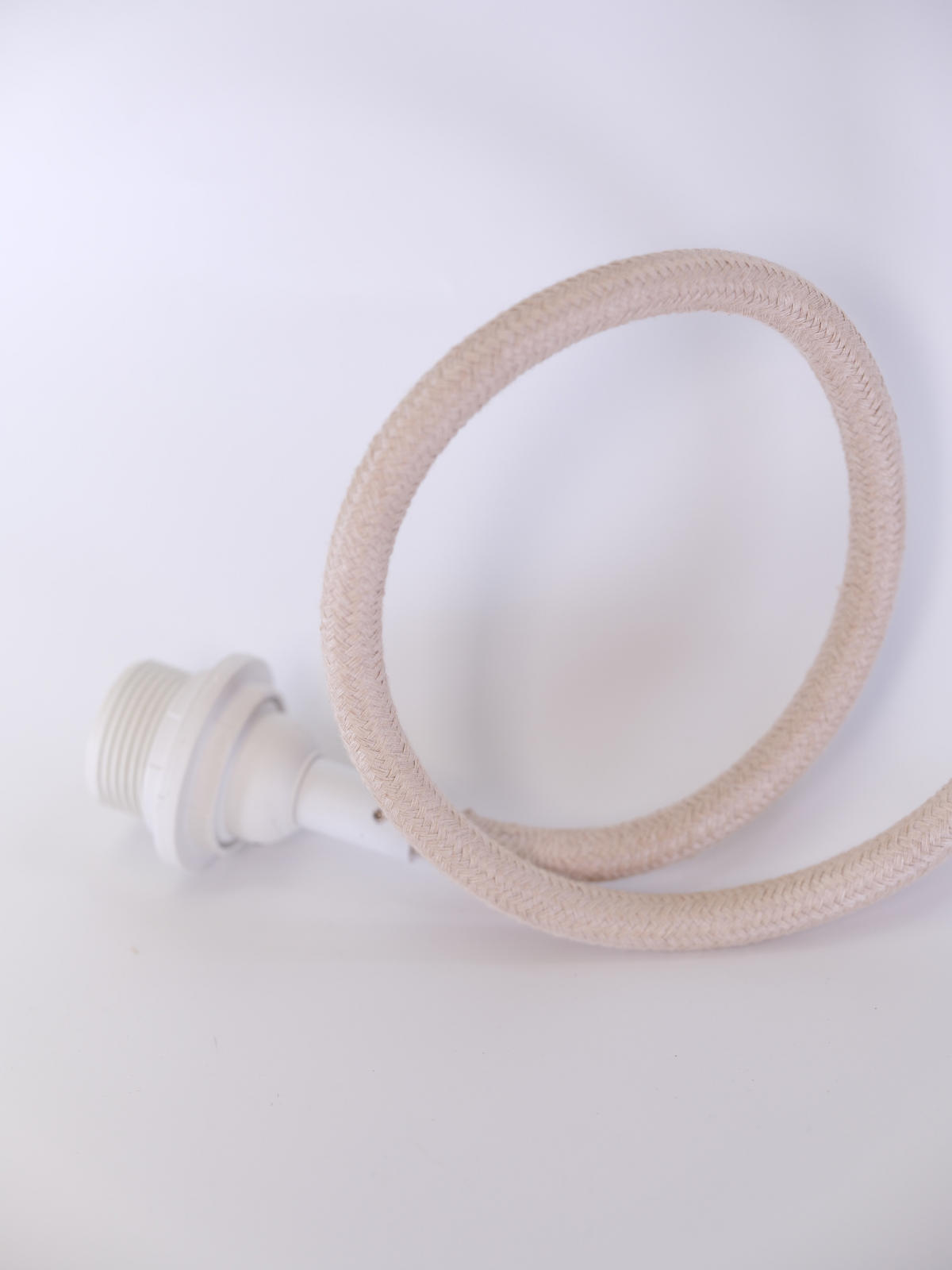 PENDELLEUCHTE TWIST 1 Flammig - Weiß, Naturmaterialien (90/12/90cm) - HOOPZI