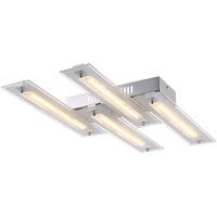 LED DECKENLEUCHTE RARENIUM Silber Kristalloptik - Silberfarben, Glas (58/33.5/8cm) - Globo Lighting