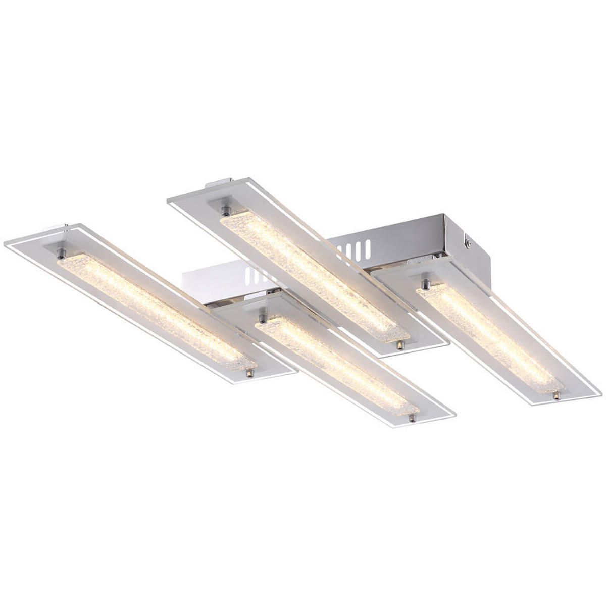 LED DECKENLEUCHTE RARENIUM Silber Kristalloptik - Silberfarben, Glas (58/33.5/8cm) - Globo Lighting