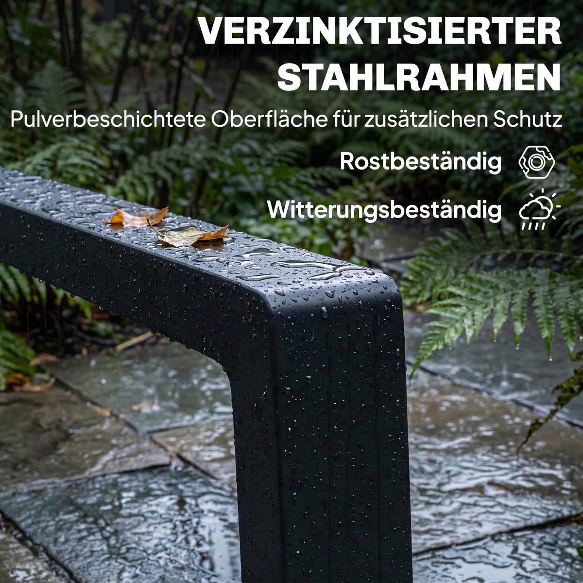 SONNENLIEGE Galvanisierter-Stahl Schwarz - Schwarz, Textil/Metall (63/55/185cm) - Outsunny