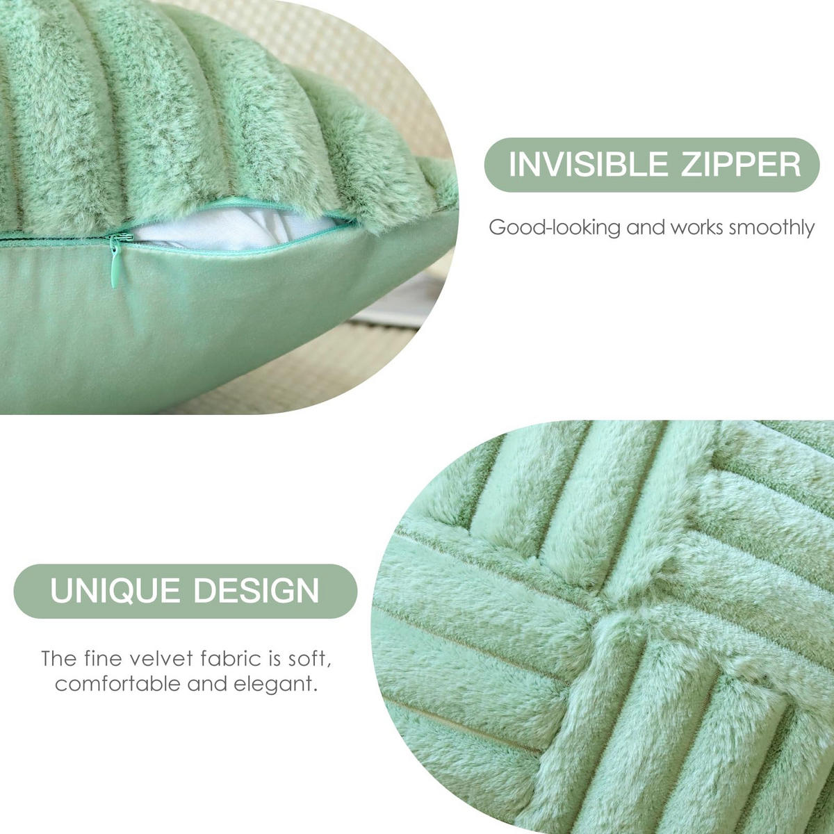 KISSENHÜLLE UNI Plüsch & Samt 45/45 cm - Grün, Textil (45/45cm) - Kaket