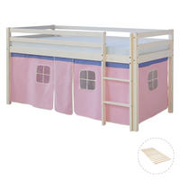 HOCHBETT mit Lattenrost 90/200 cm Rosa - Weiß/Rosa, Holz - Homestyle4u