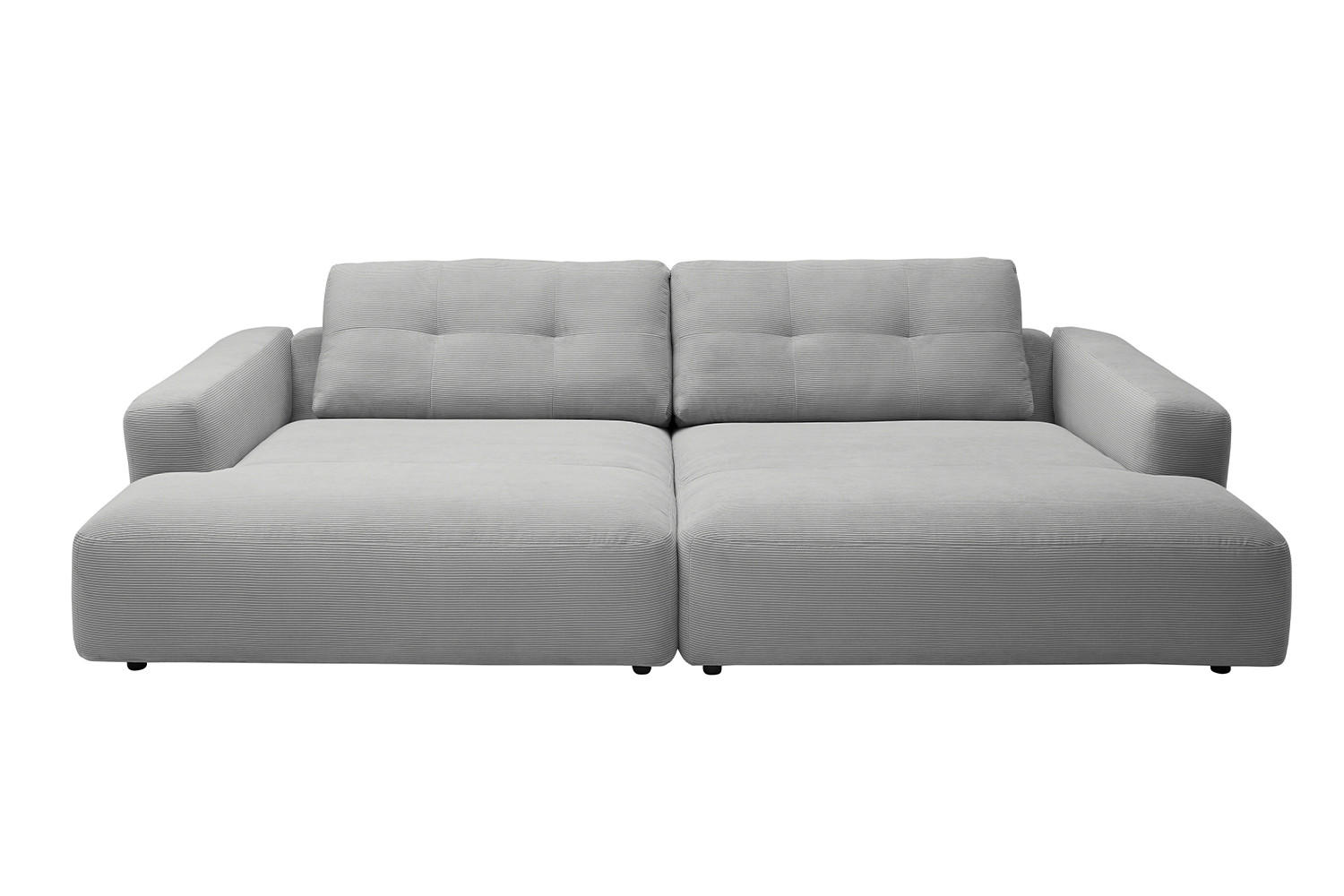 BIG SOFA MIKA Grau Cord - Schwarz/Grau, Kunststoff/Textil (300/86/167cm) - KAWOLA