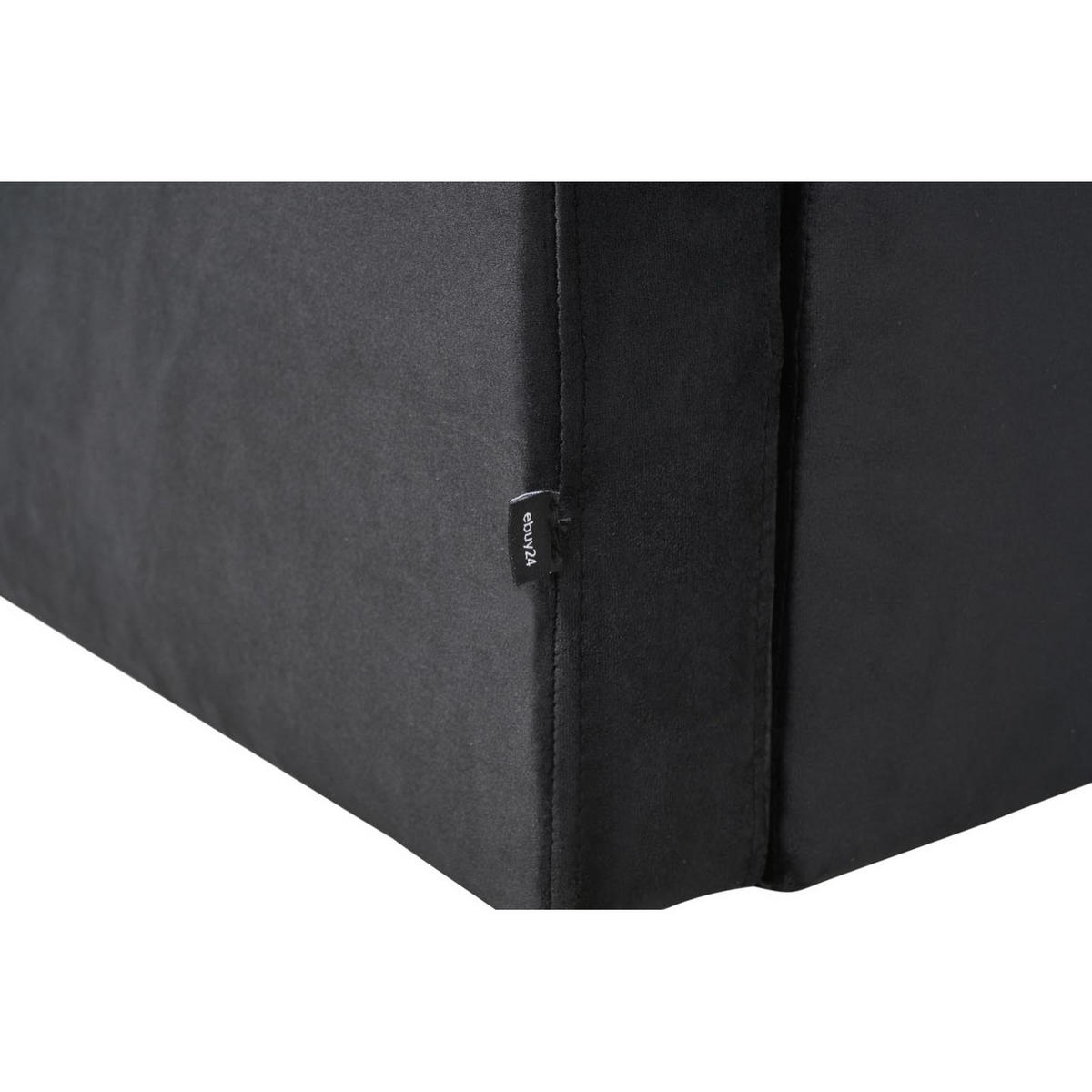 ECKSOFA Velours schwarz - Schwarz, Textil (290/177cm) - ebuy24