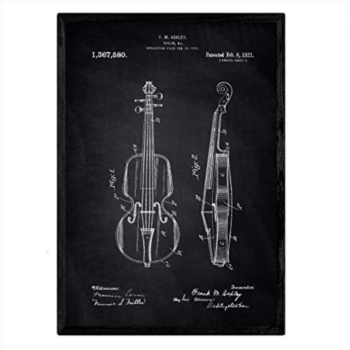 POSTER Violine Patent A3 Rahmenlos - Klar, Papier (29.7/5/42cm) - Nacnic